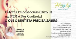 Curso fatores psicossociais (eixo II) na DTM e Dor Orofacial